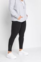 yours leggings negros con cremallera en los bajos mujer curvy y tallas grandes yours