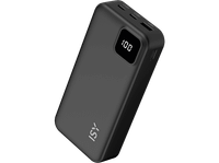 powerbank - isy ipp 20001 20000 mah 2x usb-c 1x usb-a negro