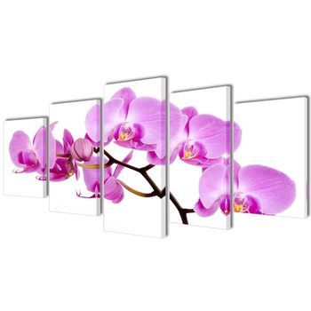 Set Decorativo De Lienzos Para La Pared Modelo Orquídea, 200 X 100 Cm Vidaxl