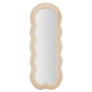 Espejo De Pared De Terciopelo Beige Cm 60x4x160