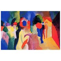 legendarte - cuadro lienzo impresion digital - mujer con chaqueta amarilla - august macke - decoracion pared cm 60x90