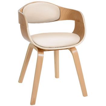 Silla De Visita Kingston Simil Cuero Natural/crema 46x49x73 Cm Clp