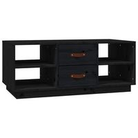 mesa de cafe - mesa de centro de madera maciza de pino negro 100x50x41 cm