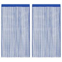 cortinas de flecos 2 piezas 100x250 cm azul vidaxl