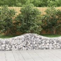 cestas de gaviones 5 piezas  gavion para piedras  gavion decorativo forma de arco hierro 200x50x4060 cm cfw244576