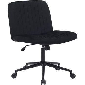 Silla De Oficina Kingman Terciopelo Negro 65x62x86 Cm Clp