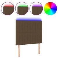 cabecero con luces led tela marron oscuro 100x5x118128 cm vidaxl