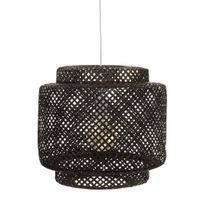 lamparas de techo de bambu negro o40x38 cm