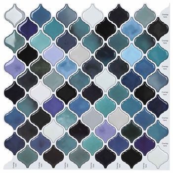 Baldosa Lanturn 50 Uds. Verde Azul 27 X 27 Cm Poliuretano Y Pet Vidaxl