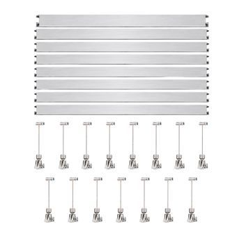 Colgar Cuadros Sin Agujeros Pack 12 Metros Eurohang Guías Aluminio Plata Mate 150 Cm Cable Acero Ganchos Automático Clips Tapas Tornillos