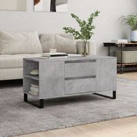 mesa de centrormesa auxiliarrmesa de cafe madera ingenieria gris hormigon 102x445x50 cm cfw774647