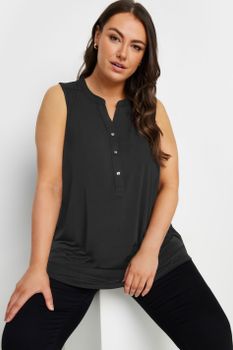 Yours Blusa Sin Mangas Negra, Mujer Curvy Y Tallas Grandes, Yours
