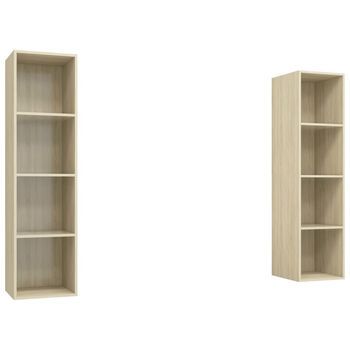 Muebles De Salón De Pared 2 Pzas Madera Ingeniería Roble Sonoma Vidaxl