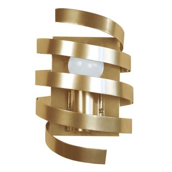 Aplique de pared espiral metal dorado
