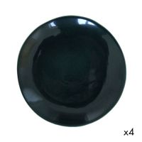 juego de 4 platos de postre ceramica verde