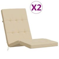 cojines para tumbona 2 uds tela oxford beige vidaxl