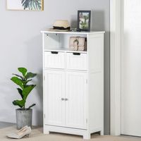 armario de bano mueble de salon de mdf kleankin 60x30x1088 cm-blanco