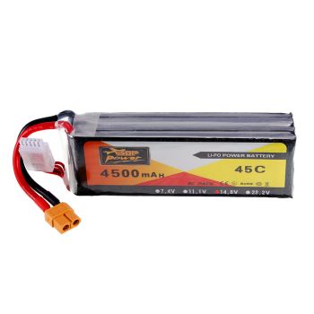 Batería Lipo ZOP Power 14.8V 4500mAh 4S 45C con conector XT60