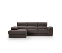 chaise longue 4 plazas noemi xl lado izquierdo color chocolate - conforama