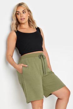 Yours Joggers Cortos Caqui, Mujer Curvy Y Tallas Grandes, Yours