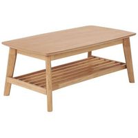 mesa de centro tablero de mdf madera 100 x 55 cm patas de madera de caucho clasico marron claro tulare