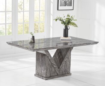 Mocha 180cm Grey Marble Dining Table