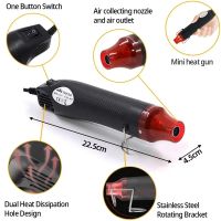 pistola de aire caliente 220110v herramienta electrica de calor para bricolaje mini soplador de temperatura ajustable para soldadura y manualidades con soporte