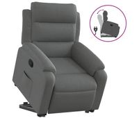 vidaxl sillon reclinable elevable de tela gris oscuro