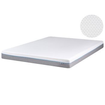 Colchón De Espuma Blanco Con Tela Gris 180 X 200 Cm Tamaño Individual Firme Glee