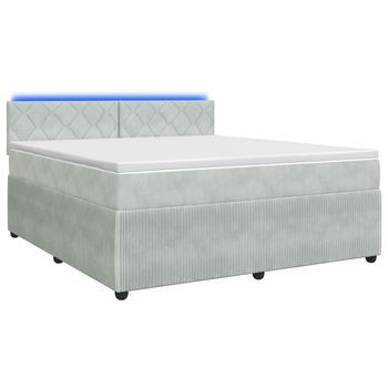 Cama Tapizada 144x200x100,5 Cm Terciopelo - Gris