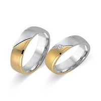 alianzas 14 quilates oro blanco amarillo con diamante