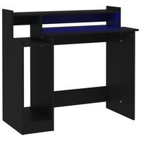 escritorio con luz led madera contrachapada negro 97x45x90 cm vidaxl