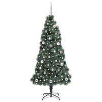 arbol de navidad  decoraciones de navidad artificial iluminado con juego de bolas 150 cm