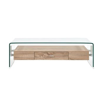 Mesa de café - mesa de centro de vidrio templado transparente 98x45x31 cm