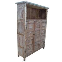 estanteria de madera acabado artesanal marron