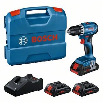 Bosch Professional 18v System Atornillador A Batería Gsr 18v-45 (brushless, Velocidad 1900 Min-¹, Incl. 3 Baterías Procore De 4,0 Ah, Cargador Gal 18v-40, En L-case)