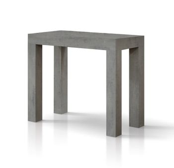 Consola extensible efecto cemento gris 90×45 cm - 90×300 cm