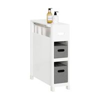mueble de bano con 2 cestos armario multifuncional de almacenaje para bano con 1 estante 60 x 20 x 70 blanco bzr83-w sobuy es