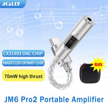 Nuevo JCALLY JM6 Pro2 Adaptador de Audio Digital CX31993 DAC Chip MAX97220 OPAMP Chip decodificador de Audio Hi-Fi tipo C a 3,5mm amplificador de auriculares