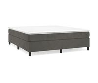estructura de cama box spring terciopelo gris oscuro 160x200 cm