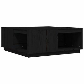 Mesa De Café - Mesa De Centro Madera Maciza De Pino Negro 100x101x40,5 Cm