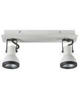 lampara de 2 focos  ajustable metal blanco
