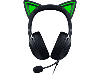Auriculares gaming - Razer Kraken Kitty V2, Sonido envolvente, Orejas gatito, Micrófono integrado, Negro