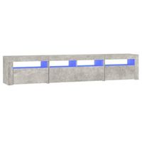 mueble de tv con luces led gris hormigon 210x35x40 cm vidaxl