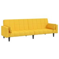 sofa cama de 2 plazas moderno  cama para adulto con dos almohadas tela color amarillo