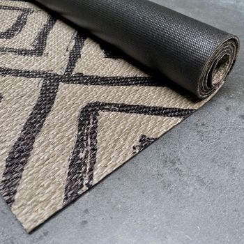 Alfombra Vinílica Deblon, Alfombra Pvc Antideslizante, Para Interior Y Exterior Arena-negro Diseño, 160 X 230 Cm