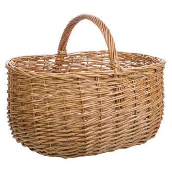 Cesta de mimbre marrón 41x31x21/33h cm