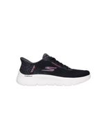 zapatillas skechers slip-ins go walk flex mujer negro blanco trim