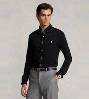 polo ralph lauren para hombre 710654408089 camisa de pique ultraligera negro xl casual algodon clasico manga larga