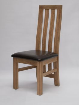 Paris Bycast Leather Solid Oak Dining Chairs